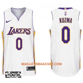 Maillot NBA Los Angeles Lakers Kyle Kuzma 0 Nike 2017-18 Blanc Swingman - Enfant